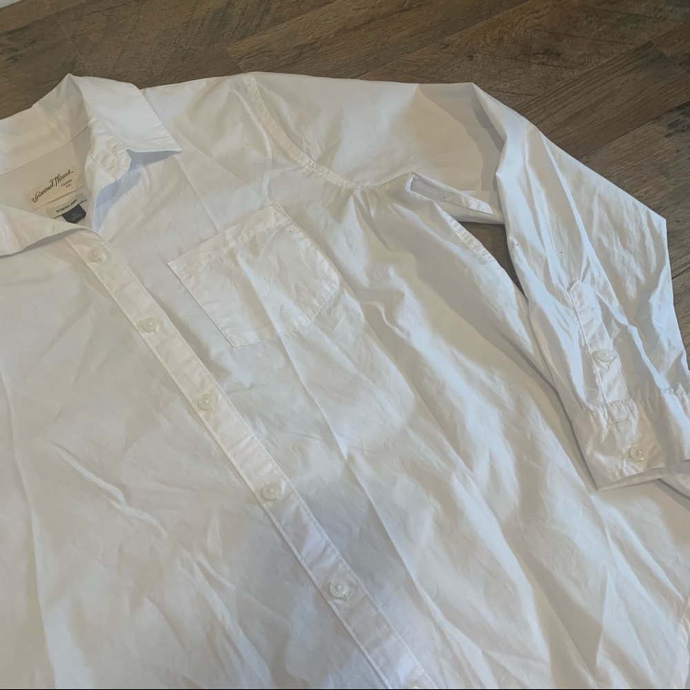 Universal Thread White Button Down Work Blouse Top - image 6